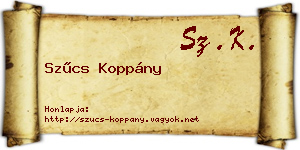 Szűcs Koppány névjegykártya