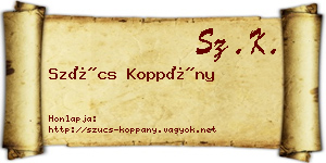 Szűcs Koppány névjegykártya
