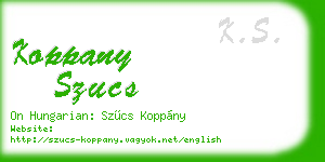 koppany szucs business card